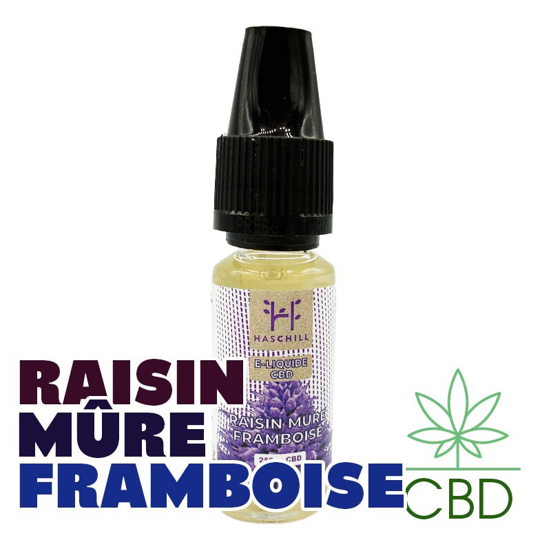E-liquide CBD Raisin Mure Framboise 10 ml 250 mg Haschill