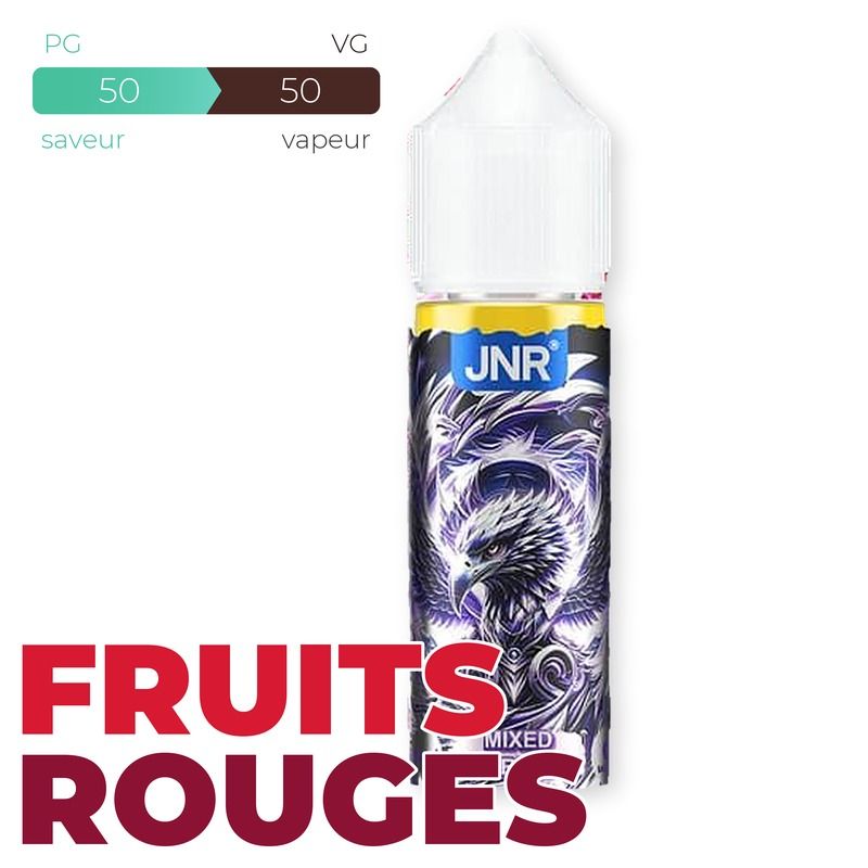 E-liquide JNR Mixed Berries 50 ml Sans Nicotine – Flacon 70 ml à Booster