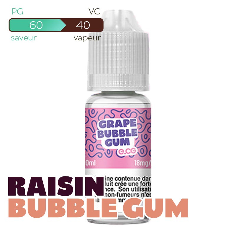 ECG Grape Bubble Gum Les Bangerz E-liquide 10 ml
