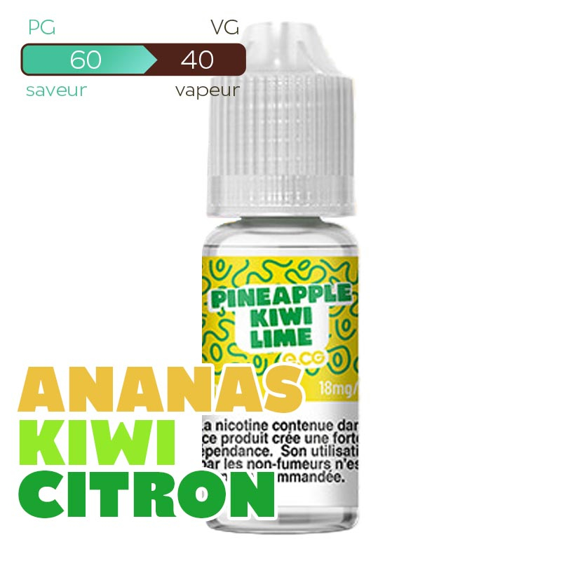 ECG PineApple Kiwi Lime Les Bangerz E-liquide 10 ml