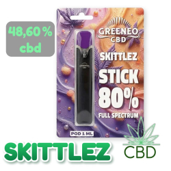 Pen Stick CBD Rechargeable Skittlez 80 % Full Spectrum – Batterie USB + Cartouche 1 ml – Greeneo