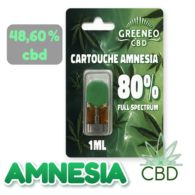 Cartouche CBD Amnesia 80 % 1 ml Pen Stick – Greeneo | Folium Boutique