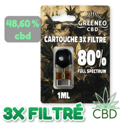 Cartouche CBD 3x Filtré 80 % Full Spectrum 1 ml pour Pen Stick – Greeneo