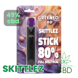 Pen Stick CBD Rechargeable Skittlez 80 % Full Spectrum – Batterie USB + Cartouche 1 ml – Greeneo