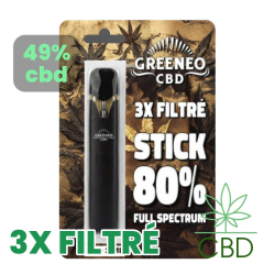 Pen Stick CBD 80 % Full Spectrum 3x Filtré – Cartouche 1 ml – Greeneo