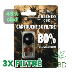 Cartouche CBD 3x Filtré 80 % Full Spectrum 1 ml pour Pen Stick – Greeneo